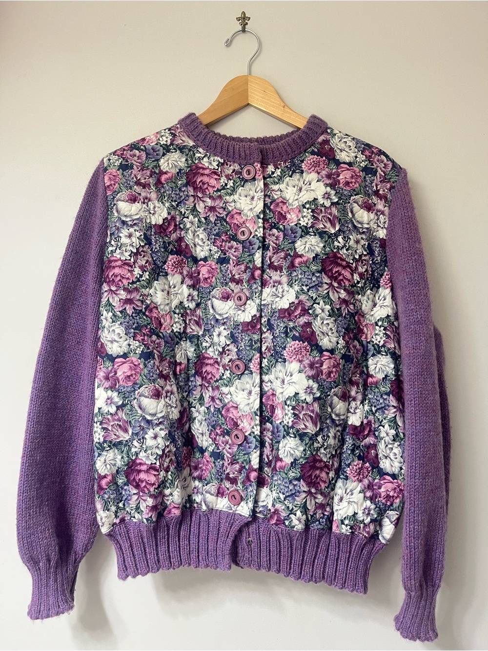Handmade Quilted Granny Button Down Sweater XL